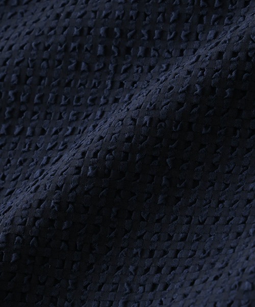 NANO universe（ナノユニバース）の「サッカーブラウス×スカートセットアップ（ワンピース・レディース・ネイビー/オフホワイト・S/M）」の18枚目の写真