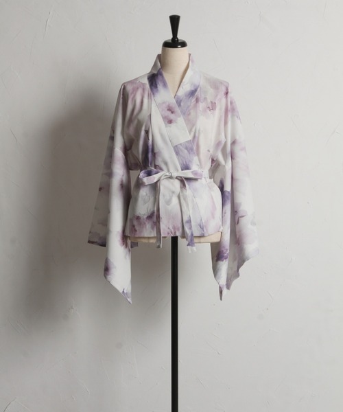 tocco closet ２ＷＡＹ水彩フラワープリントセパレート浴衣 トップス＆ワンピース＆帯の3点セット】2WAY♪水彩フラワー