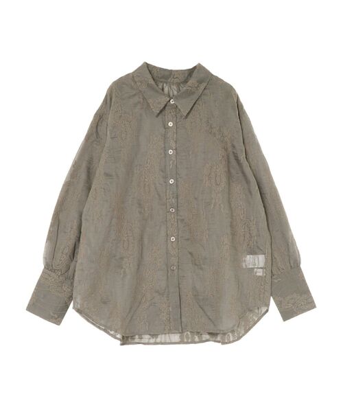 LAGUNAMOON（ラグナムーン）の「シアーエンブロイダリーシャツ（シャツ/ブラウス・レディース・ブラック/アイボリー/チャコールグレー・FREE）」の3枚目の写真