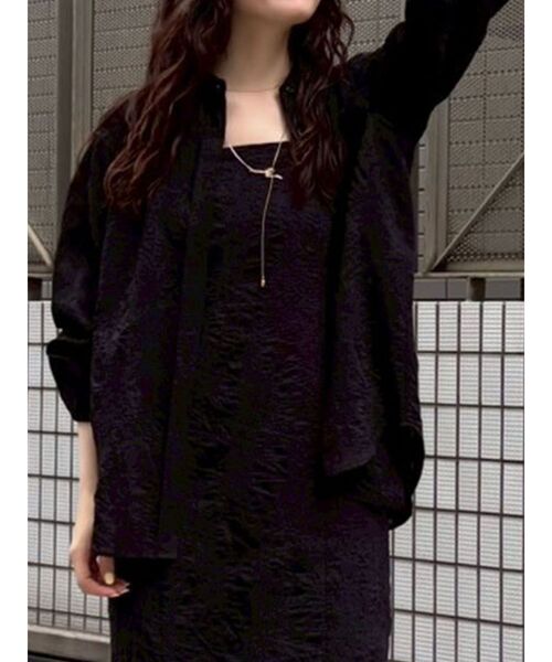 LAGUNAMOON（ラグナムーン）の「シアーエンブロイダリーシャツ（シャツ/ブラウス・レディース・ブラック/アイボリー/チャコールグレー・FREE）」の4枚目の写真