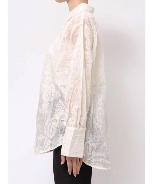 LAGUNAMOON（ラグナムーン）の「シアーエンブロイダリーシャツ（シャツ/ブラウス・レディース・ブラック/アイボリー/チャコールグレー・FREE）」の16枚目の写真