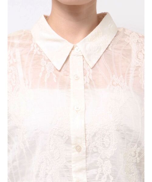 LAGUNAMOON（ラグナムーン）の「シアーエンブロイダリーシャツ（シャツ/ブラウス・レディース・ブラック/アイボリー/チャコールグレー・FREE）」の18枚目の写真