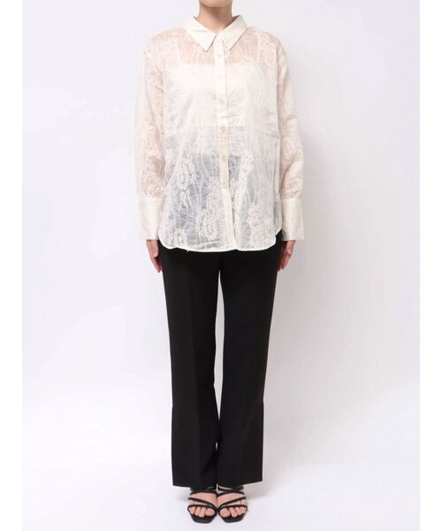 LAGUNAMOON（ラグナムーン）の「シアーエンブロイダリーシャツ（シャツ/ブラウス・レディース・ブラック/アイボリー/チャコールグレー・FREE）」の22枚目の写真