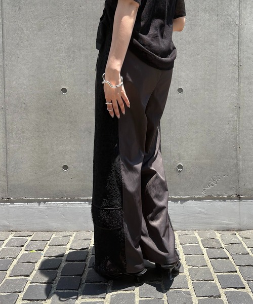 &g'aime(アンジェム)の「【&g'aime】レースMIXラインパンツ Lace-Panel Track Pants(スラックス・レディース・アイボリー/チャコールグレー・FREE)」の19枚目の写真