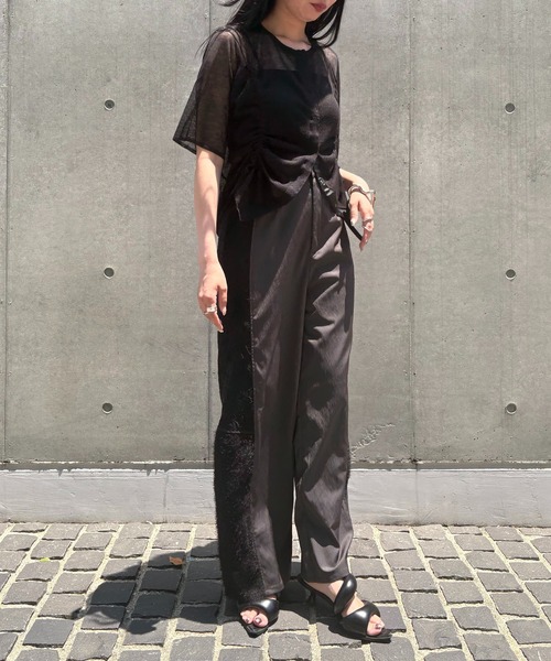 &g'aime(アンジェム)の「【&g'aime】レースMIXラインパンツ Lace-Panel Track Pants(スラックス・レディース・アイボリー/チャコールグレー・FREE)」の13枚目の写真