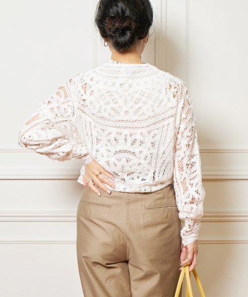 追加》IENA LA BOUCLE バテンレースブラウス（シャツ/ブラウス