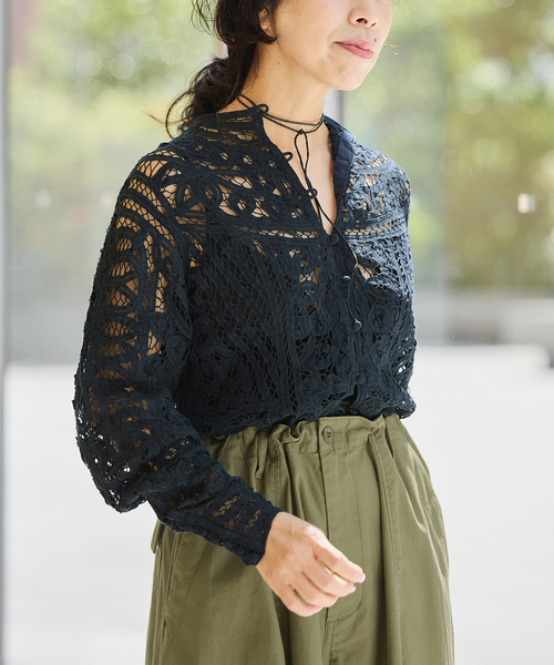 追加》IENA LA BOUCLE バテンレースブラウス（シャツ/ブラウス）｜IENA