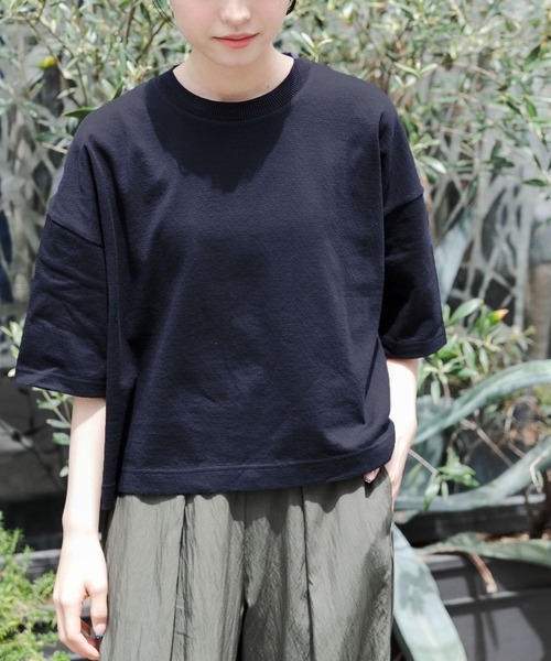 FORK&SPOON（フォークアンドスプーン）の「FORK&SPOON　ジョーゼットクロップドTシャツ（Tシャツ/カットソー・レディース・オフホワイト/グリーン/ネイビー・1）」の10枚目の写真