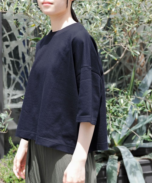 FORK&SPOON（フォークアンドスプーン）の「FORK&SPOON　ジョーゼットクロップドTシャツ（Tシャツ/カットソー・レディース・オフホワイト/グリーン/ネイビー・1）」の11枚目の写真