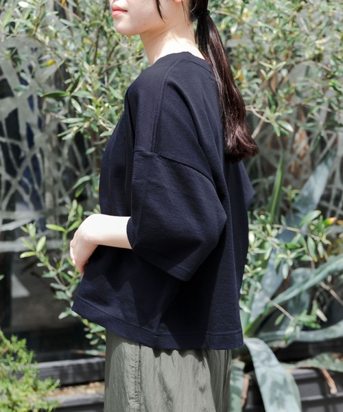 FORK&SPOON（フォークアンドスプーン）の「FORK&SPOON　ジョーゼットクロップドTシャツ（Tシャツ/カットソー・レディース・オフホワイト/グリーン/ネイビー・1）」の12枚目の写真