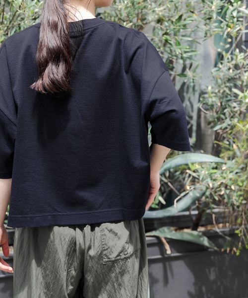 FORK&SPOON（フォークアンドスプーン）の「FORK&SPOON　ジョーゼットクロップドTシャツ（Tシャツ/カットソー・レディース・オフホワイト/グリーン/ネイビー・1）」の13枚目の写真