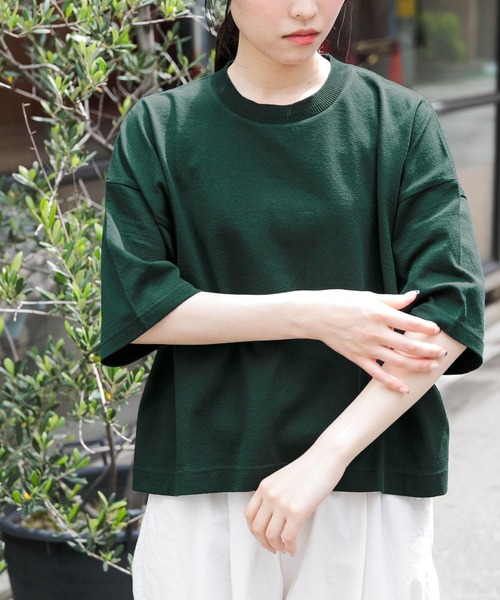 FORK&SPOON（フォークアンドスプーン）の「FORK&SPOON　ジョーゼットクロップドTシャツ（Tシャツ/カットソー・レディース・オフホワイト/グリーン/ネイビー・1）」の16枚目の写真