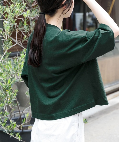 FORK&SPOON（フォークアンドスプーン）の「FORK&SPOON　ジョーゼットクロップドTシャツ（Tシャツ/カットソー・レディース・オフホワイト/グリーン/ネイビー・1）」の19枚目の写真