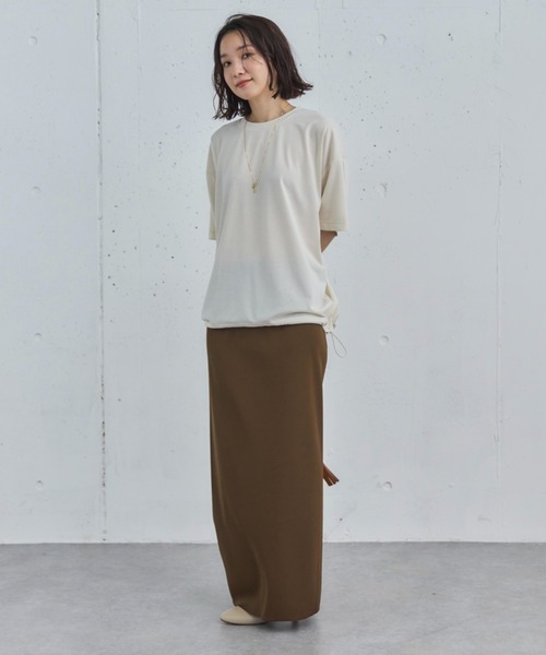 Doux archives(ドゥアルシーヴ)の「裾ドロストTee(Tシャツ/カットソー・レディース・チャコールグレー/アイボリー/ブラウン・38)」の16枚目の写真