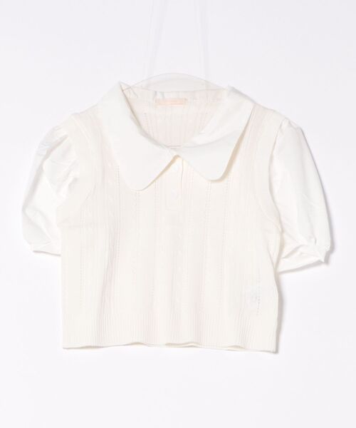 frunco(フランコ)の「【ZOZO限定】襟付きシャツドッキングニットポロ(ポロシャツ・レディース・アイボリー/グレー/ホワイト・FREE)」の4枚目の写真