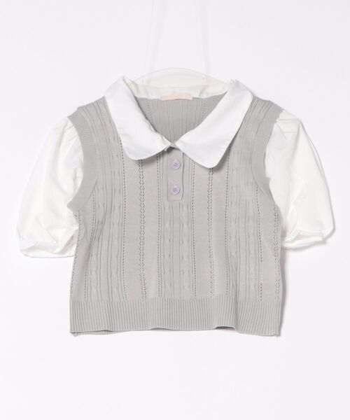 frunco(フランコ)の「【ZOZO限定】襟付きシャツドッキングニットポロ(ポロシャツ・レディース・アイボリー/グレー/ホワイト・FREE)」の5枚目の写真