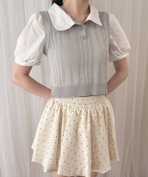 frunco(フランコ)の「【ZOZO限定】襟付きシャツドッキングニットポロ(ポロシャツ・レディース・アイボリー/グレー/ホワイト・FREE)」の12枚目の写真