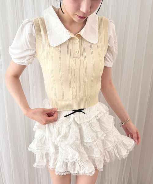 frunco(フランコ)の「【ZOZO限定】襟付きシャツドッキングニットポロ(ポロシャツ・レディース・アイボリー/グレー/ホワイト・FREE)」の18枚目の写真