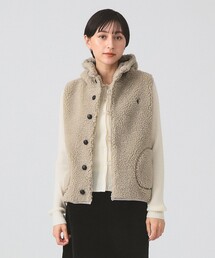「Demi-Luxe BEAMS」 ベスト 38 ベージュ レディース Demi-Luxe BEAMS ベスト ジレ ウール リバー ロングジレ