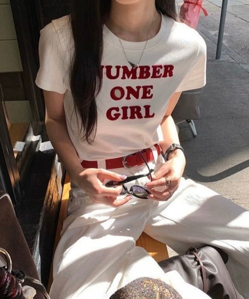 WESTSEA(ウエストシー)の「ショート丈 半袖 英字ロゴ Tシャツ(Tシャツ/カットソー・レディース・ホワイト/レッド/グレー・M/L)」の8枚目の写真