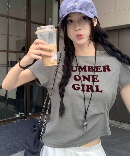 WESTSEA(ウエストシー)の「ショート丈 半袖 英字ロゴ Tシャツ(Tシャツ/カットソー・レディース・ホワイト/レッド/グレー・M/L)」の11枚目の写真