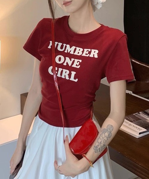 WESTSEA(ウエストシー)の「ショート丈 半袖 英字ロゴ Tシャツ(Tシャツ/カットソー・レディース・ホワイト/レッド/グレー・M/L)」の13枚目の写真