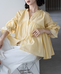 each（イーチ）の「スタンドカラーキャンディースリーブコットンブラウス（シャツ/ブラウス）」