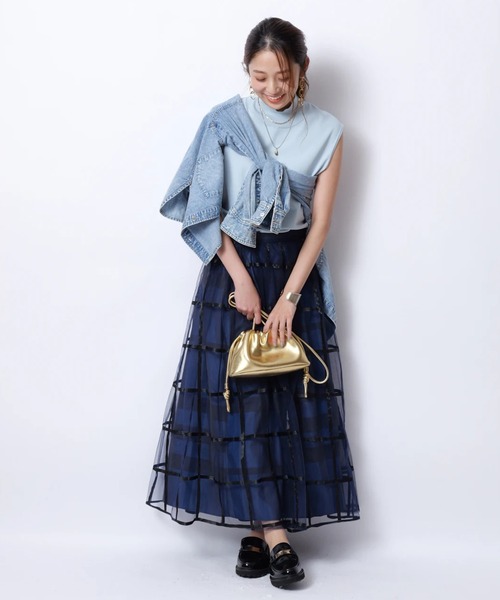 JUSGLITTY（ジャスグリッティー）の「レイヤーチェックスカート