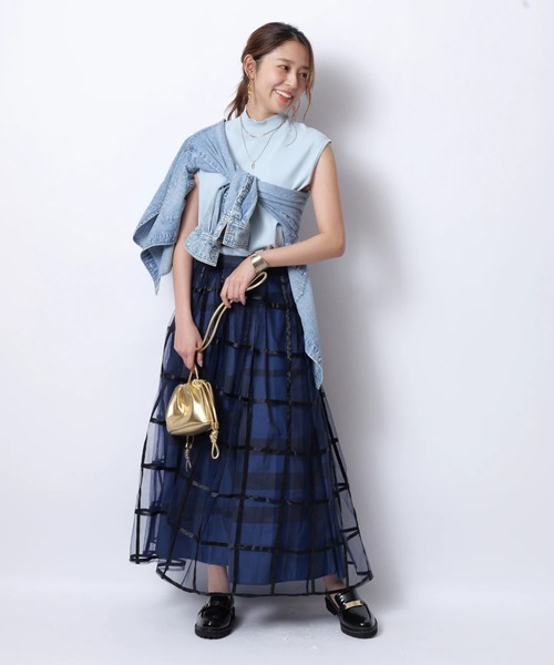 JUSGLITTY（ジャスグリッティー）の「レイヤーチェックスカート
