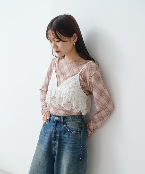 Kastane（カスタネ）の「レースキャミビスチェ（キャミソール・レディース・アイボリー/ホワイト・FREE）」の17枚目の写真