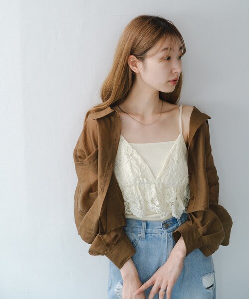 Kastane（カスタネ）の「レースキャミビスチェ（キャミソール・レディース・アイボリー/ホワイト・FREE）」の21枚目の写真