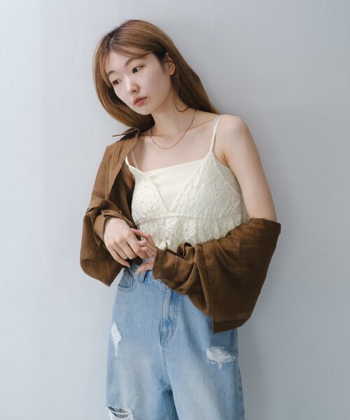 Kastane（カスタネ）の「レースキャミビスチェ（キャミソール・レディース・アイボリー/ホワイト・FREE）」の12枚目の写真