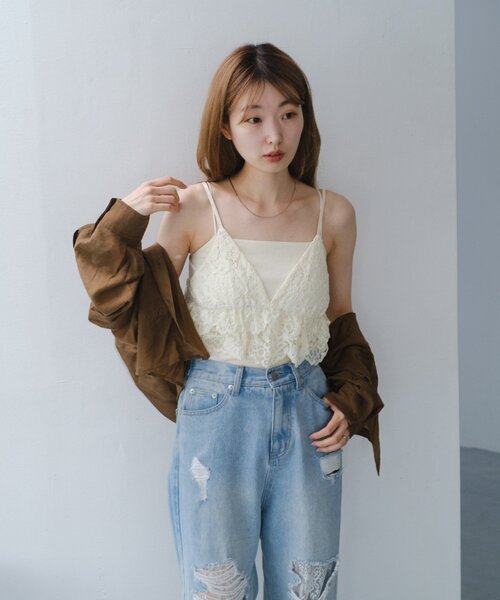 Kastane（カスタネ）の「レースキャミビスチェ（キャミソール・レディース・アイボリー/ホワイト・FREE）」の22枚目の写真