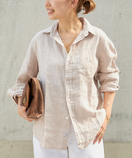 Frank&Eileen（フランクアンドアイリーン）の「【FRANK&EILEEN/フランクアンドアイリーン】EILEEN/WASHED LINEN（シャツ/ブラウス・レディース・ベージュ系その他・FREE）」の3枚目の写真