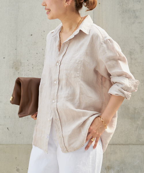 Frank&Eileen（フランクアンドアイリーン）の「【FRANK&EILEEN/フランクアンドアイリーン】EILEEN/WASHED LINEN（シャツ/ブラウス・レディース・ベージュ系その他・FREE）」の4枚目の写真