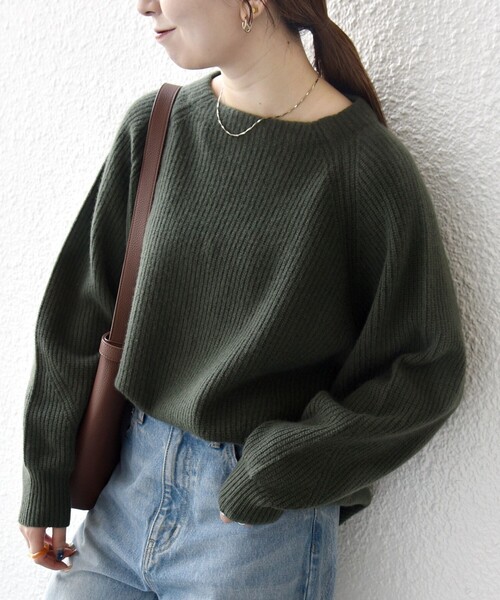 SHIPS any:〈手洗い可能〉AQUA カシミヤ ミックス ハイネック ニット