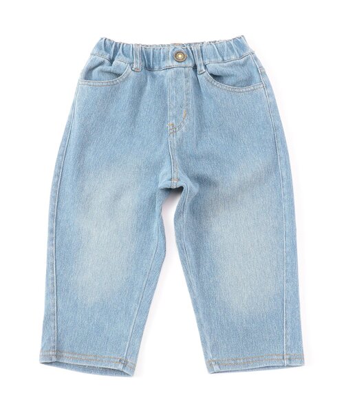 Ampersand（アンパサンド）の「【ジュニア対応】ニットバレルパンツ（デニムパンツ・キッズ・サックスブルー/ネイビー・80/90/100/110/120/130/140）」の2枚目の写真