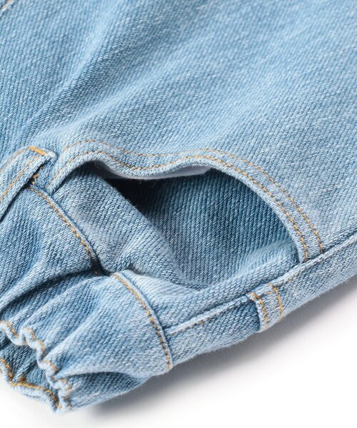 Ampersand（アンパサンド）の「【ジュニア対応】ニットバレルパンツ（デニムパンツ・キッズ・サックスブルー/ネイビー・80/90/100/110/120/130/140）」の6枚目の写真