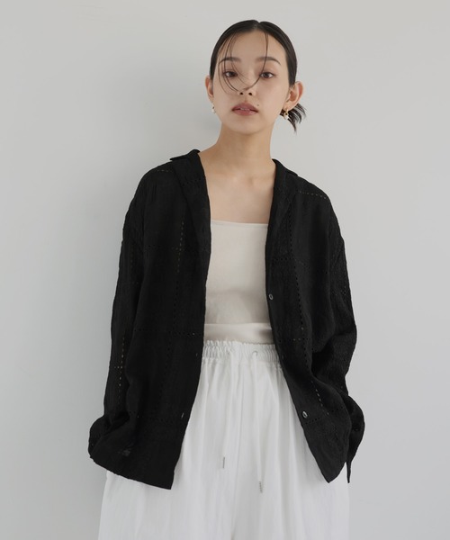 カットワークレースシャツ（シャツ/ブラウス）｜hellam（へラム