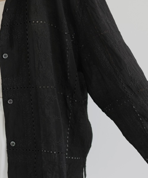 hellam（へラム）の「カットワークレースシャツ（シャツ/ブラウス・レディース・ブラック/ホワイト・FREE）」の13枚目の写真