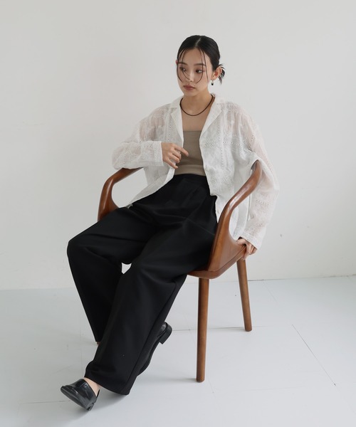 hellam（へラム）の「カットワークレースシャツ（シャツ/ブラウス・レディース・ブラック/ホワイト・FREE）」の14枚目の写真