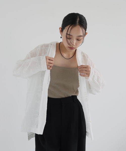 hellam（へラム）の「カットワークレースシャツ（シャツ/ブラウス・レディース・ブラック/ホワイト・FREE）」の15枚目の写真