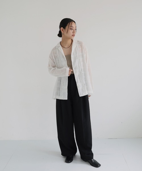 hellam（へラム）の「カットワークレースシャツ（シャツ/ブラウス・レディース・ブラック/ホワイト・FREE）」の20枚目の写真