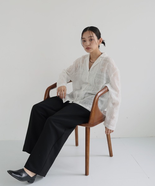 hellam（へラム）の「カットワークレースシャツ（シャツ/ブラウス・レディース・ブラック/ホワイト・FREE）」の22枚目の写真