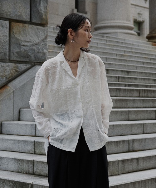 カットワークレースシャツ セール】カットワークレースシャツ（シャツ/ブラウス）｜hellam