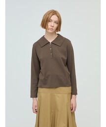 mizuiroind（ミズイロインド）の「mizuiro ind ワイドカラーポロシャツ（Tシャツ/カットソー）」