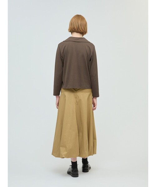 mizuiroind（ミズイロインド）の「mizuiro ind ワイドカラーポロシャツ（Tシャツ/カットソー・レディース・ダークブラウン/ネイビー/ブラック/グレー・FREE）」の16枚目の写真