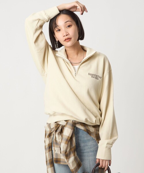 セール】ミュージアム ロゴ ハーフジップ プルオーバー（スウェット