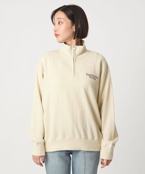 green label relaxing(グリーンレーベルリラクシング)の「ミュージアム ロゴ ハーフジップ プルオーバー(スウェット・レディース・ライトグレー/ナチュラル/ダークグレー・FREE)」の21枚目の写真