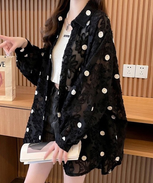(OvO)様！cosmic wonder サークルシャツ　花柄　スパンコール 152620：スカラーちゃん・花柄 2柄展開オーガンジーシャツの通販